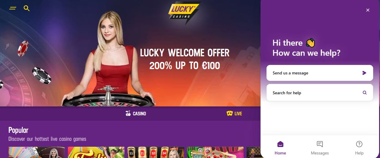 Kontaktiere Lucky Casino Support per Live-Chat jederzeit